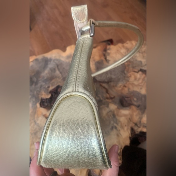 Vintage Y2K Gold Metallic Shoulder Bag Purse - Picture 4 of 10